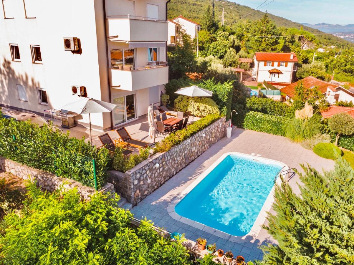 Panoramic Apartment Sea View And Pool Opatija Ičići Exterior foto